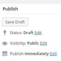 WordPress' publish menu